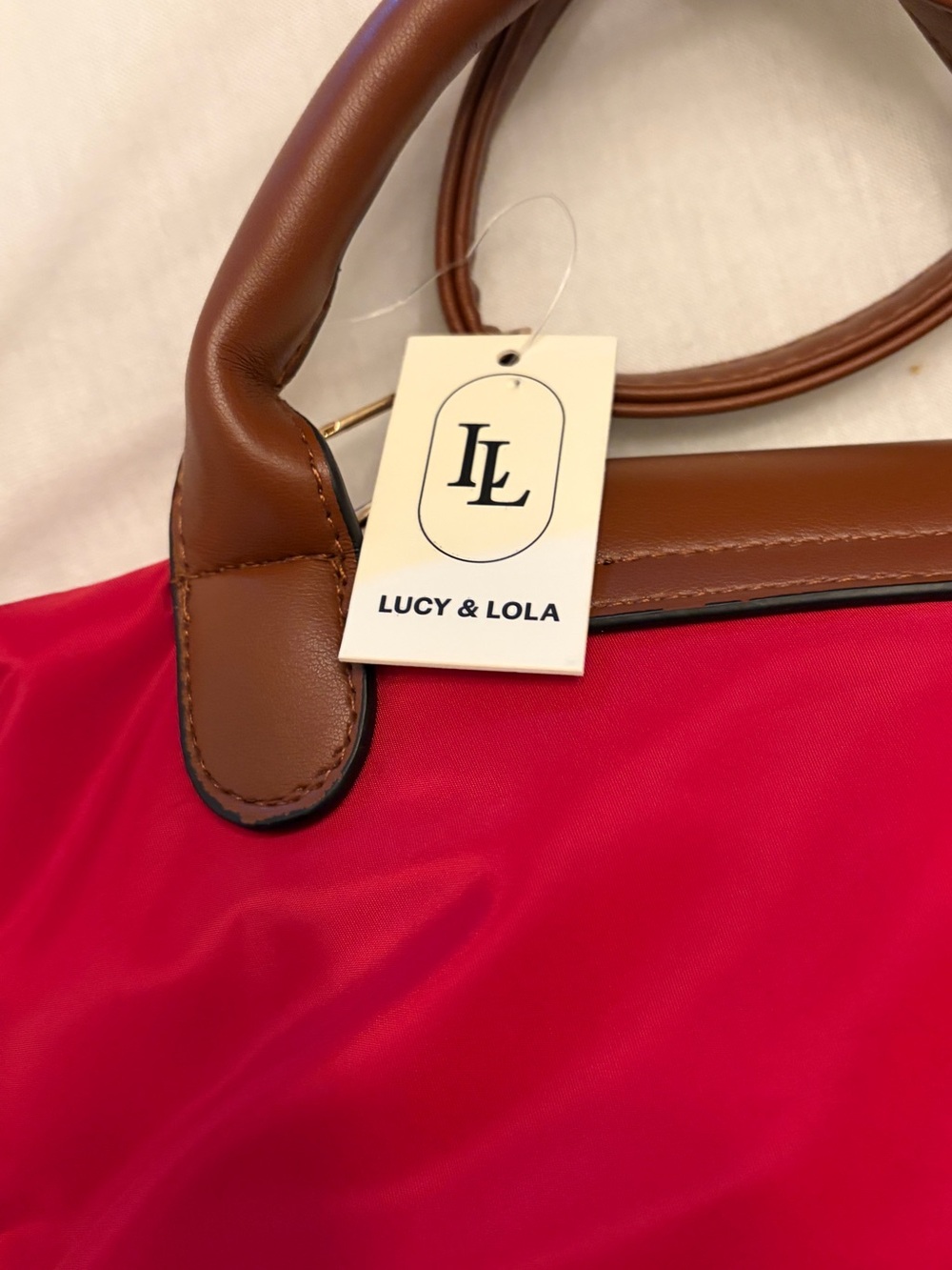 Lucy&Lola Mini Red Nylon Crossbody Handbag NWT - Picture 5 of 5